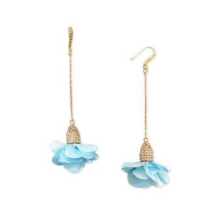 Fabric-Flower Drop Earrings, I.N.C. INTERNATIONAL CONCEPTS, Baby Blue